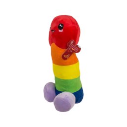 Plüss pénisz figura, tréfás ajándék (szivárvány, 30 cm)