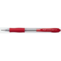 Golyóstoll Pilot super grip 0,7mm piros / újratöltve 2110 hordó átlátszó