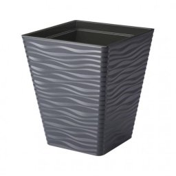 Kaspó SAHARA szögletes álló 30 műanyag 29 cm x 33 cm antracit