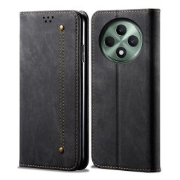 DENIM Pénztárcahuzat Oppo Reno12 FS 5G-hoz fekete