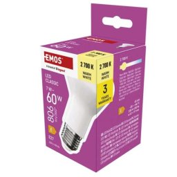 Emos LED izzó Classic R63 / E27 / 7 W (60 W) / 806 lm / Meleg fehér ZQ7E41 1525733294