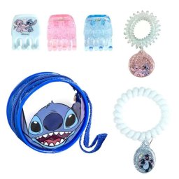 Lilo és Stitch hajcsatt hajgumi szett/5db, neszesszerrel