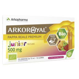 Arkoroyal Junior Bio méhpempő ivóampulla eper ízben 500 mg 10 x 15 ml