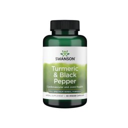 Swanson Turmeric&Black Pepper (Kurkuma+ feketebors) 90 db növényi kapszula