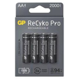 Újratölthető akkumulátor, AA (HR6), 1,2 V, 2000 mAh, GP, papírdoboz, 4 darabos csomagolás, ReCyko Pro