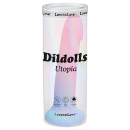 Dildolls Utopia - tapadókorongos szilikon dildó (színes)