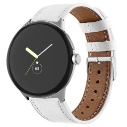 LEATHER Bőrszíj Google Pixel-hez Watch3 45mm fehér
