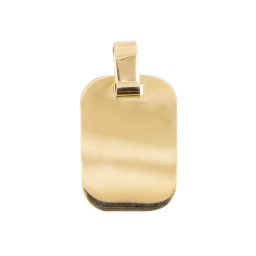 Kerekített sarkú véshető lapmedál, 14 kt 1,77 g