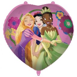 Fólia lufi, szív alak, Disney hercegnők, 46 cm