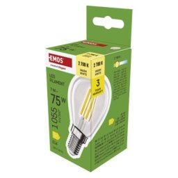 LED izzó Filament Mini Globe / E14 / 7 W (75 W) / 1055 lm / meleg fehér