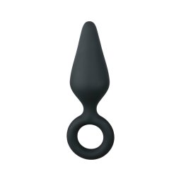 EasyToys Pointy Plug - gyűrűs anál plug - közepes (fekete)