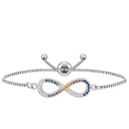 Színes kristályos, infinity díszes karkötő