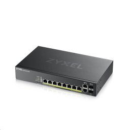 Zyxel GS2220-10HP 10 portos L2 menedzselt Gigabit PoE switch, 8x gigabit RJ45, 2x gigabit RJ45/SFP, PoE 180 W