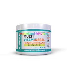 Multivitamin italpor 13 vitaminnal 10 ásványi anyaggal, Steviával Bodza-Lime íz - Marathontime