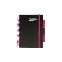 PUKKA PAD Spirálfüzet, A5, vonalas, 100 lap, PUKKA PAD, "Neon black project book"