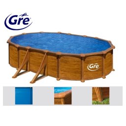 Gre famintás 610x375x120cm ovális medence 0,3mm fóliával P610W