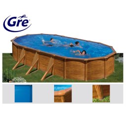 Gre famintás 730x375x120cm ovális medence 0,3mm fóliával P730W
