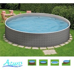 Azuro 360x120cm RATTAN mintás fémpalástos medence, 0,5mm fóliabéléssel MF0392