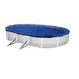 Ovális PRÉMIUM medence takarófólia 5,5m x 3,7m KÉK MF-0454