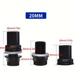 Fekete Akvrium Csatlakozk: 20-50 mm PVC Vzll Csatlakozk