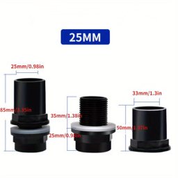 Fekete Akvrium Csatlakozk: 20-50 mm PVC Vzll Csatlakozk