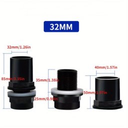 Fekete Akvrium Csatlakozk: 20-50 mm PVC Vzll Csatlakozk