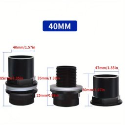 Fekete Akvrium Csatlakozk: 20-50 mm PVC Vzll Csatlakozk