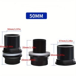 Fekete Akvrium Csatlakozk: 20-50 mm PVC Vzll Csatlakozk
