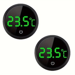 1db Mini kerek LCD digitlis hmr, akvrium hmrsklet-kijelz