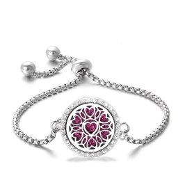 Aromaterápiás, szív díszes nemesacél karkötő