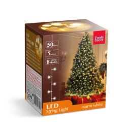50 db LED-es fnyfzr, 5m, 8 programmal