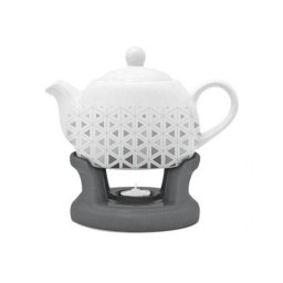 Porcelán teáskanna melegítővel - 1literes