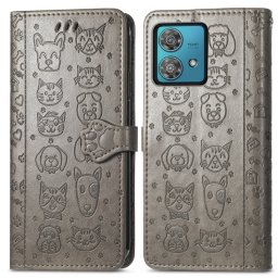 ART ANIMALS Motorola Edge 40 Neo szürke pénztárca tok