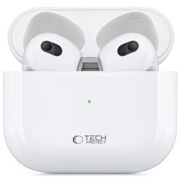 Bluetooth sztereó fülhallgató, TWS, töltőtok, zajszűrővel, érintés vezérlés, vízálló, TP Ultraboost Core, fehér