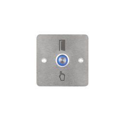 LED-es mikrokapcsolós nyomógomb pajzzsal - NO - kék - cseppálló (IP65) PBK-C-16-NO(LED)-bl