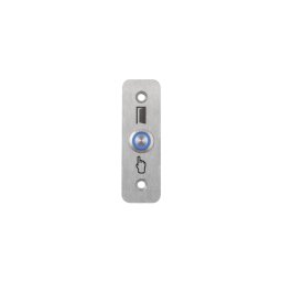 LED-es mikrokapcsolós nyomógomb pajzzsal - NO - kék - cseppálló (IP65) PBK-B-16-NO(LED)-bl