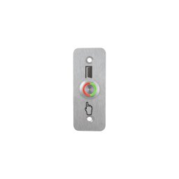 LED-es mikrokapcsolós nyomógomb pajzzsal - NO - piros-zöld - cseppálló (IP65) PBK-B-19-NO(LED)-rdgn