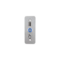 LED-es mikrokapcsolós nyomógomb pajzzsal - NO - kék - cseppálló (IP65) PBK-A-16-NO(LED)-bl