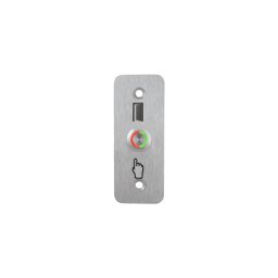 LED-es mikrokapcsolós nyomógomb pajzzsal - NO - piros/zöld - cseppálló (IP65) PBK-A-16-NO(LED)-rdgn