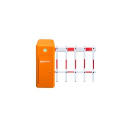 Szervo motoros sorompó - nagy forgalmú helyekre - 4,5m alsó rácsos kar - narancs sorompótest - balos BXB-S20CB01I-or-2F4.5-L