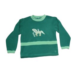 Tattini polár lányka felső lovas mintával - zöld, 9/10