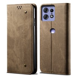 DENIM pénztárcahuzat Motorola Edge 50 Pro készülékhez szürke-barna