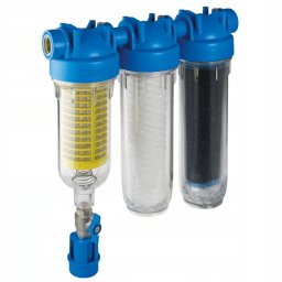Hydra 7" Rainmaster RAH TRIO csatlakozó 1" + FA 25mcr + LA aktív szénnel háromlépcsős öntisztító vízszűrő esővízhez