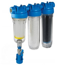 Hydra 7" Rainmaster RSH TRIO csatlakozó 1" + FA 25mcr + LA aktív szénnel öntisztító háromlépcsős vízszűrő
