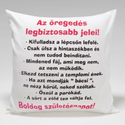 Az öregedés jelei - Tréfás párna
