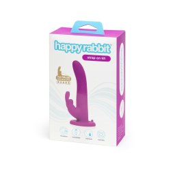 Happyrabbit Strap-On - nyuszis felcsatolható vibrátor (lila)