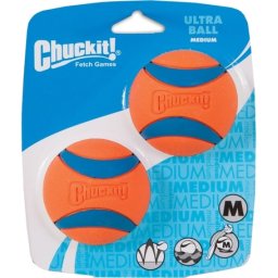 Chuckit! Ultra Ball - Az Elnyűhetetlen gumilabda kutyáknak (M; 2 db / szett; 6 cm)