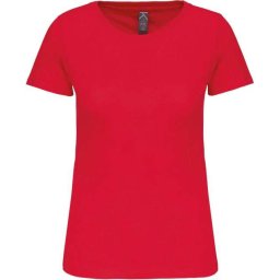 Kariban organikus kereknyakú rövid ujjú Női póló KA3026IC, Red-XL