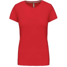 Kariban rövid ujjú környakas Női pamut póló KA380, Red-2XL