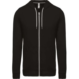 Kariban könnyű vékony unisex kapucnis cipzáras pulóver (póló) KA438, Black-XL